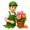 Florist Prepares the Bouquet
