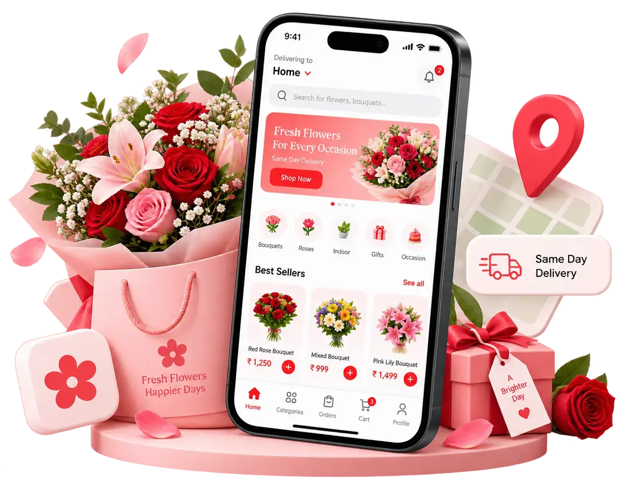 Flourish the Flower Delivery Business with Our Customizable Flower Delivery App Development
