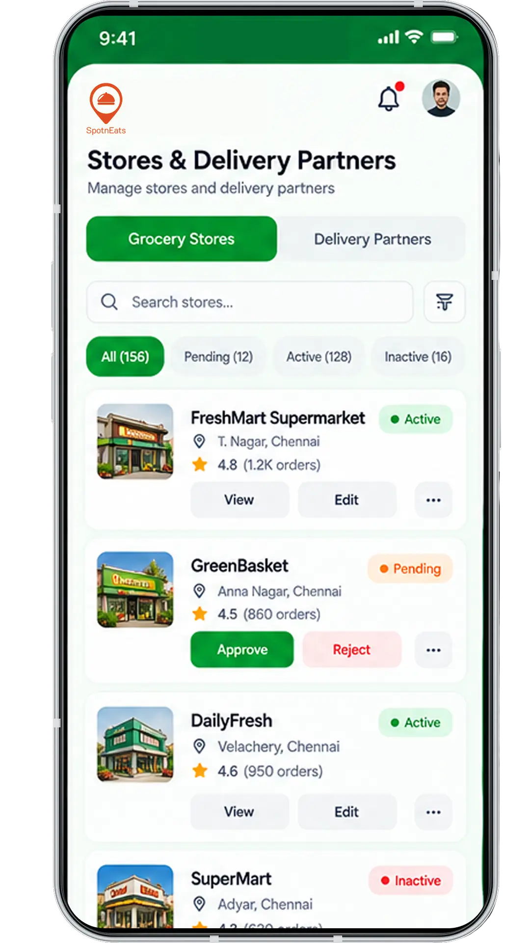Grocery admin