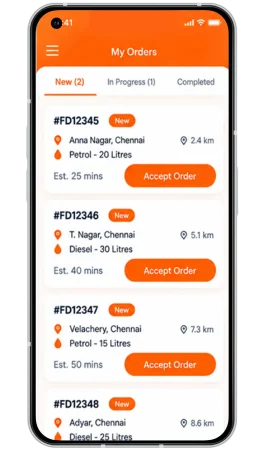 Fuel Delivery provider app