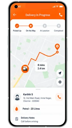 Fuel Delivery provider app