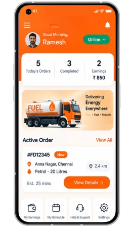 Fuel Delivery provider app