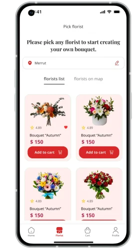 flower-delivery Customer app
